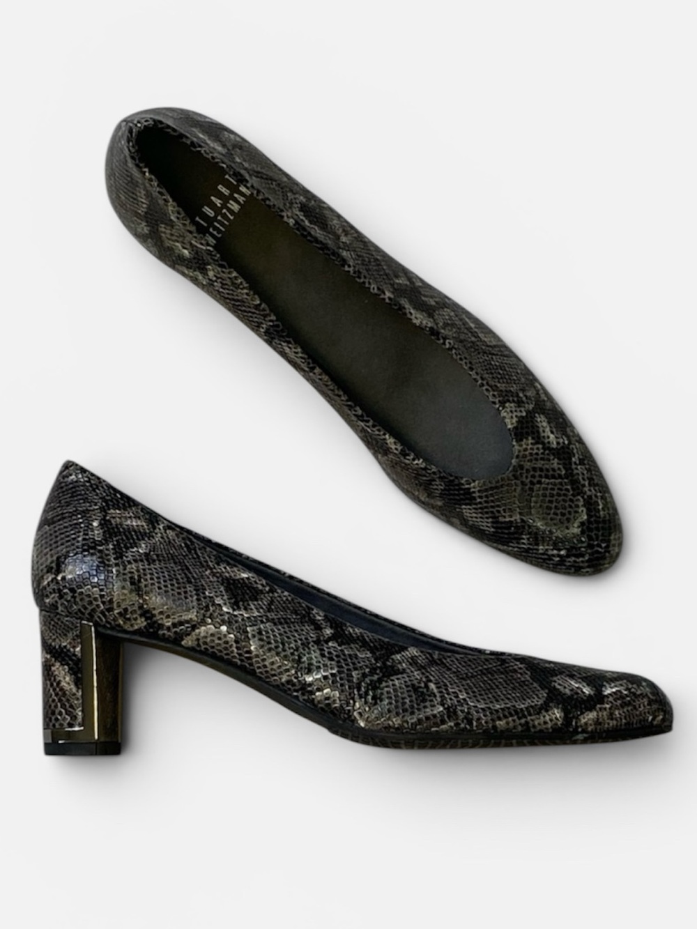 Stuart Weitzman Snake Print Embossed Pumps Heels Size 7.5 SS